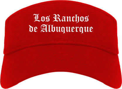 Los Ranchos de Albuquerque New Mexico NM Old English Mens Visor Cap Hat Red