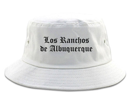 Los Ranchos de Albuquerque New Mexico NM Old English Mens Bucket Hat White
