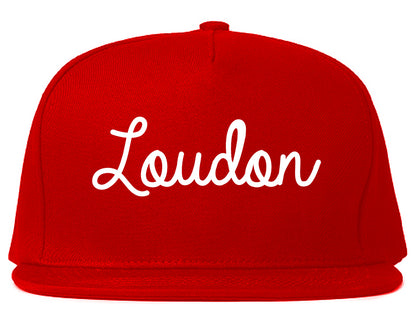 Loudon Tennessee TN Script Mens Snapback Hat Red