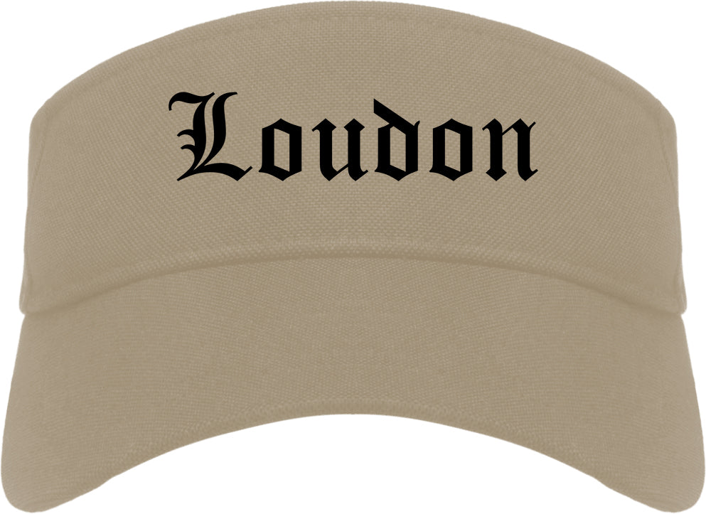 Loudon Tennessee TN Old English Mens Visor Cap Hat Khaki