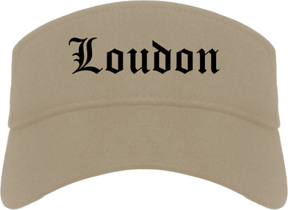 Loudon Tennessee TN Old English Mens Visor Cap Hat Khaki