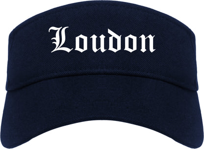 Loudon Tennessee TN Old English Mens Visor Cap Hat Navy Blue
