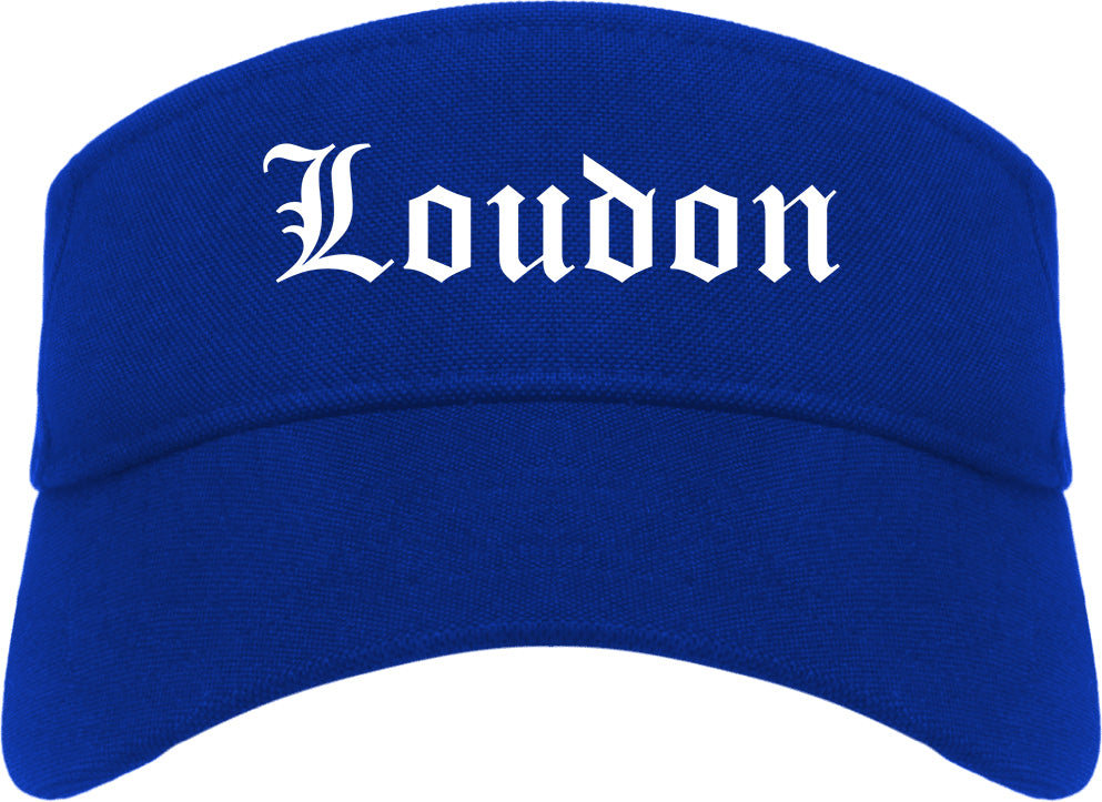Loudon Tennessee TN Old English Mens Visor Cap Hat Royal Blue