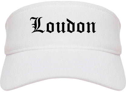 Loudon Tennessee TN Old English Mens Visor Cap Hat White