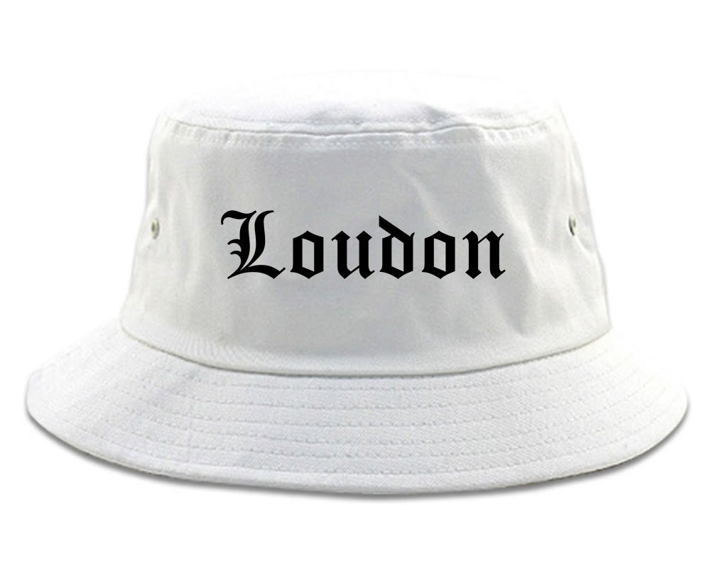 Loudon Tennessee TN Old English Mens Bucket Hat White