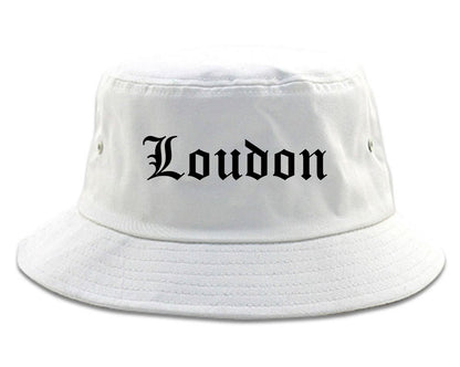 Loudon Tennessee TN Old English Mens Bucket Hat White