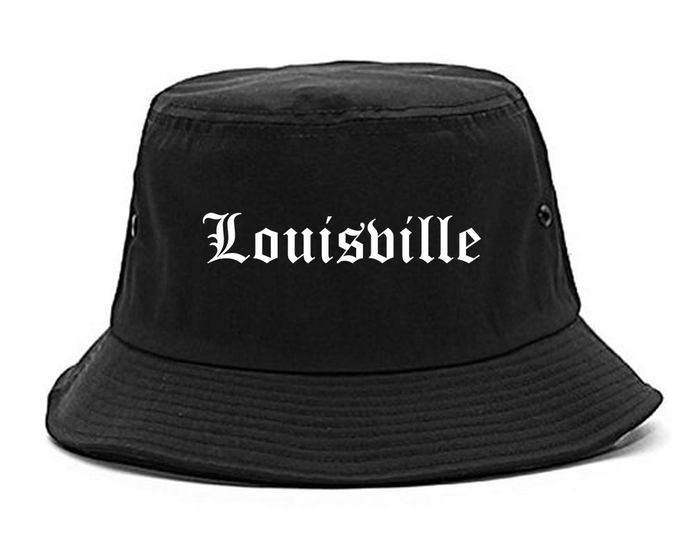 Louisville Colorado CO Old English Mens Bucket Hat Black