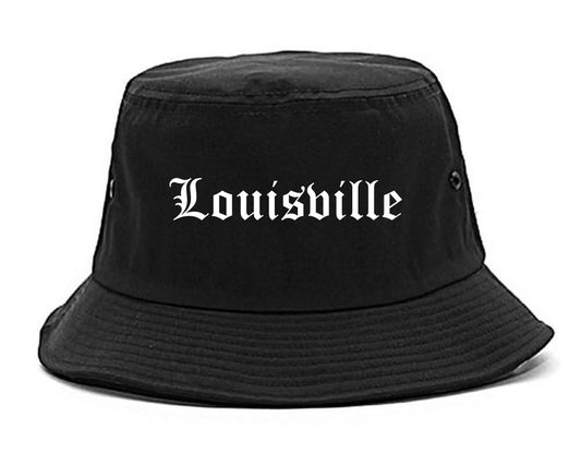Louisville Colorado CO Old English Mens Bucket Hat Black