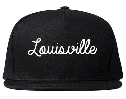 Louisville Colorado CO Script Mens Snapback Hat Black