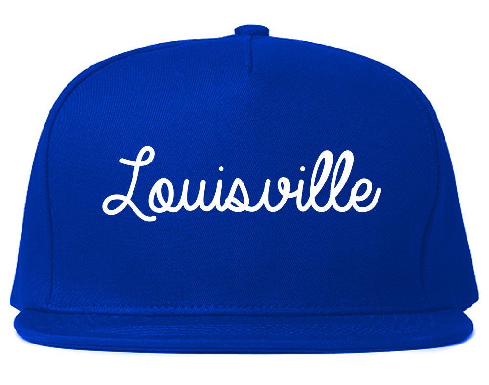 Louisville Mississippi MS Script Mens Snapback Hat Royal Blue