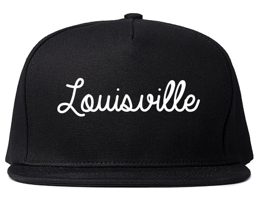 Louisville Ohio OH Script Mens Snapback Hat Black