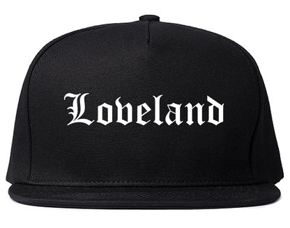 Loveland Colorado CO Old English Mens Snapback Hat Black