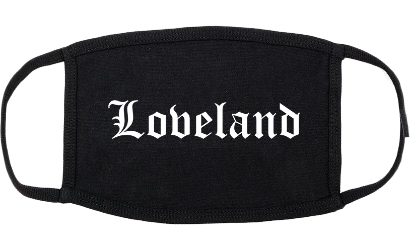Loveland Ohio OH Old English Cotton Face Mask Black