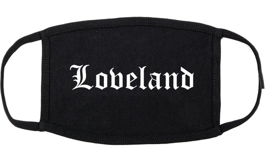 Loveland Ohio OH Old English Cotton Face Mask Black