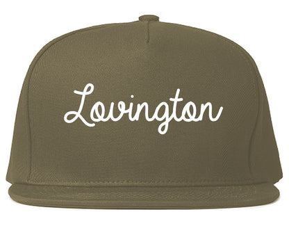 Lovington New Mexico NM Script Mens Snapback Hat Grey