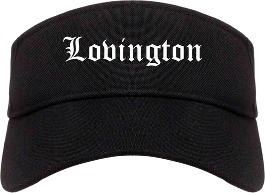 Lovington New Mexico NM Old English Mens Visor Cap Hat Black