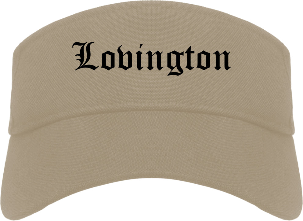 Lovington New Mexico NM Old English Mens Visor Cap Hat Khaki