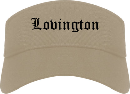Lovington New Mexico NM Old English Mens Visor Cap Hat Khaki