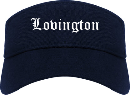 Lovington New Mexico NM Old English Mens Visor Cap Hat Navy Blue