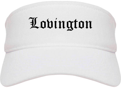 Lovington New Mexico NM Old English Mens Visor Cap Hat White
