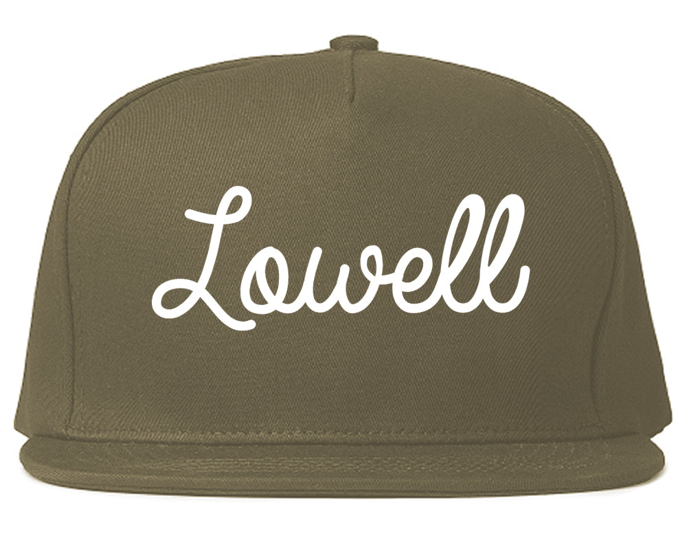 Lowell Arkansas AR Script Mens Snapback Hat Grey