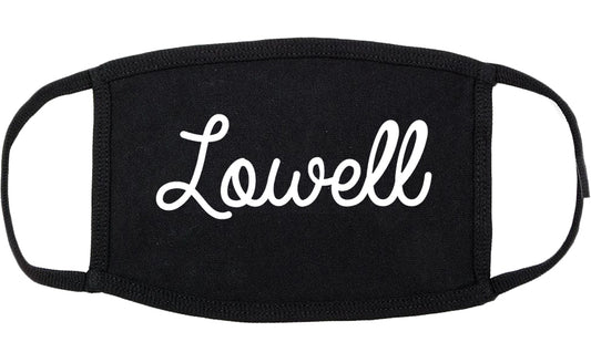 Lowell Indiana IN Script Cotton Face Mask Black