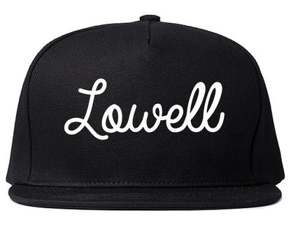 Lowell Indiana IN Script Mens Snapback Hat Black