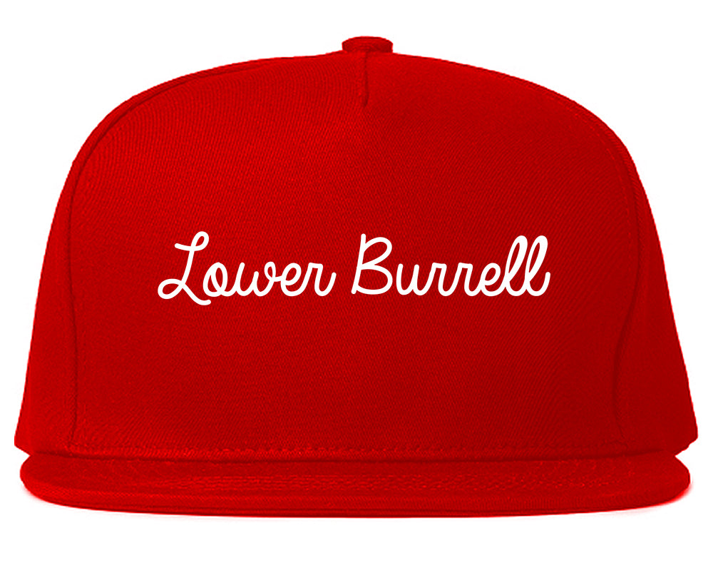 Lower Burrell Pennsylvania PA Script Mens Snapback Hat Red