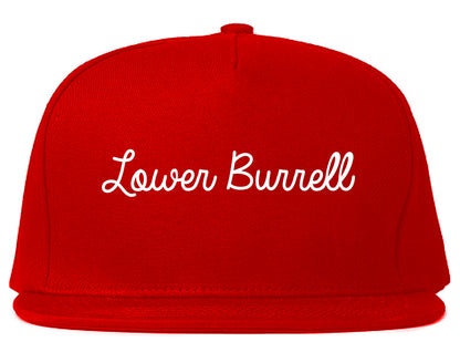 Lower Burrell Pennsylvania PA Script Mens Snapback Hat Red