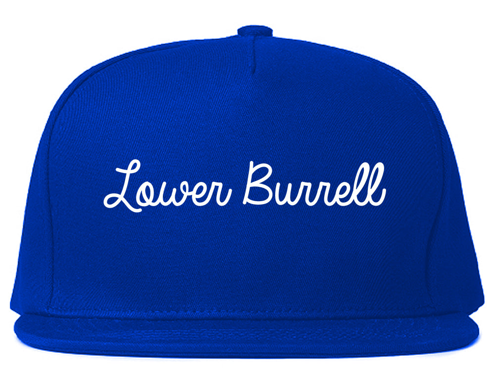 Lower Burrell Pennsylvania PA Script Mens Snapback Hat Royal Blue
