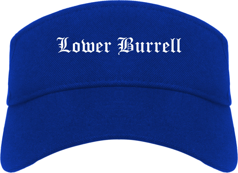 Lower Burrell Pennsylvania PA Old English Mens Visor Cap Hat Royal Blue