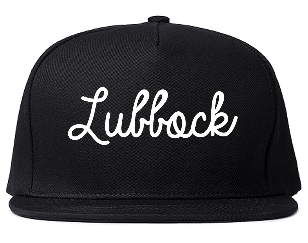 Lubbock Texas TX Script Mens Snapback Hat Black