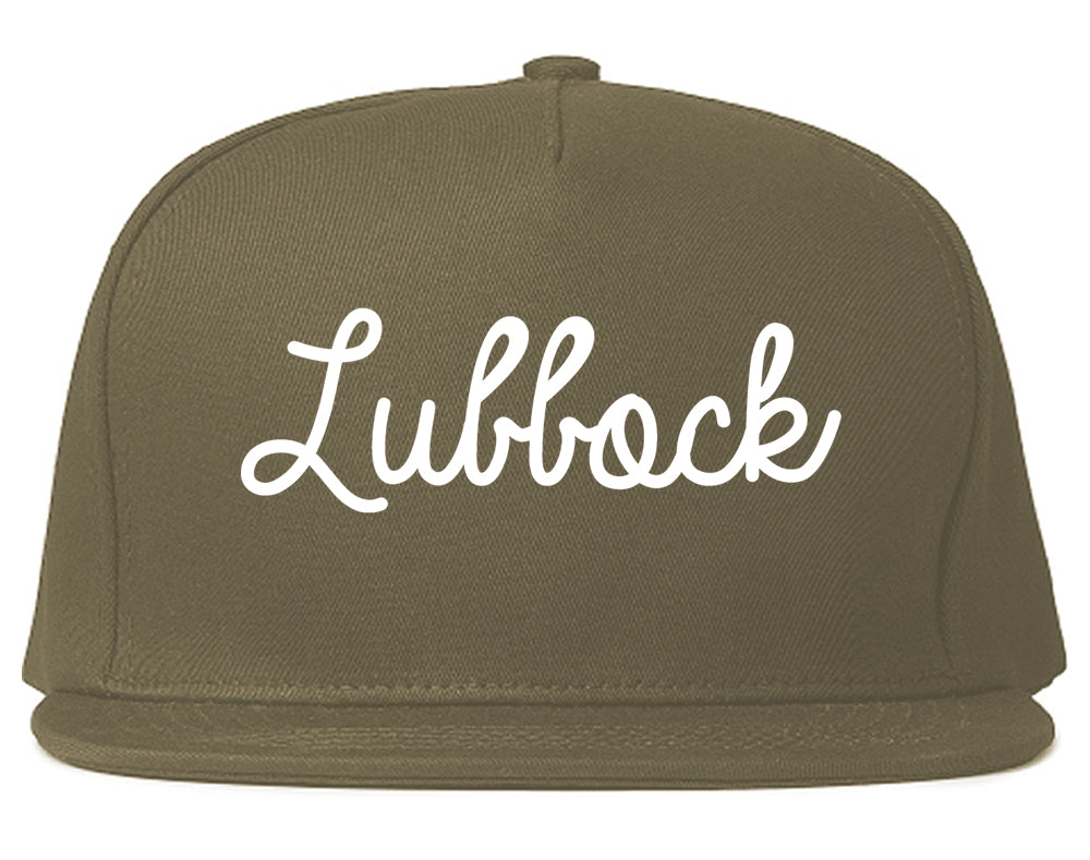 Lubbock Texas TX Script Mens Snapback Hat Grey
