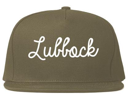 Lubbock Texas TX Script Mens Snapback Hat Grey