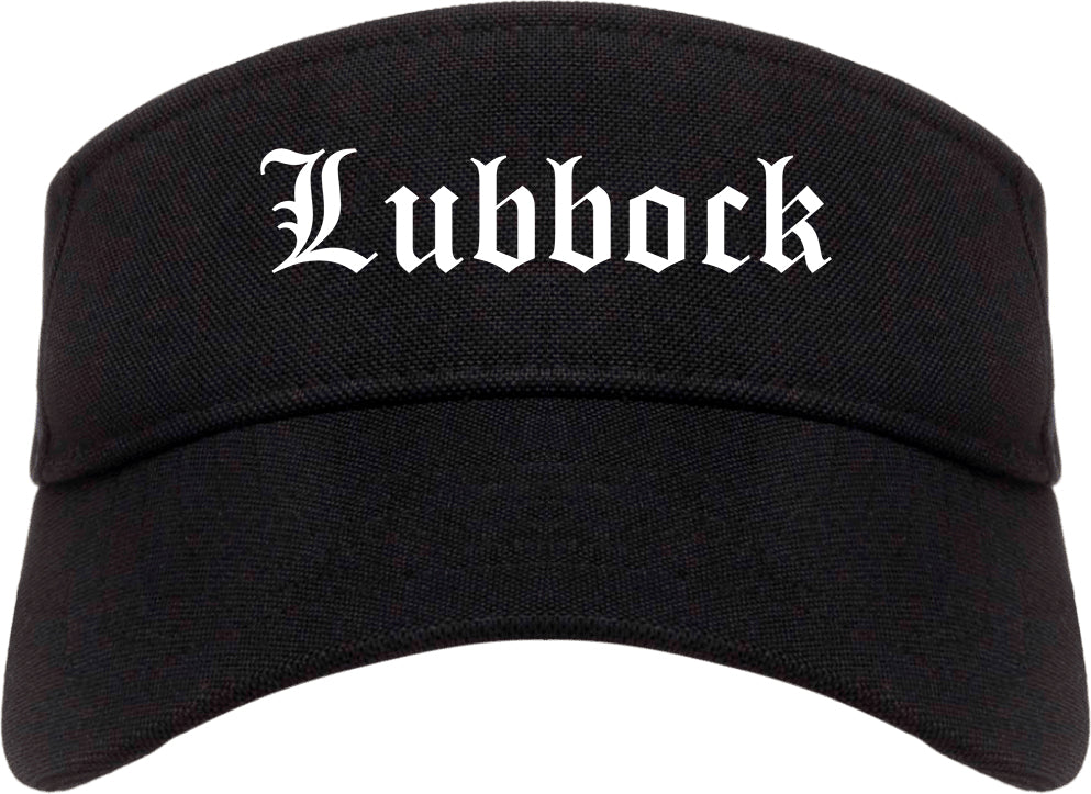 Lubbock Texas TX Old English Mens Visor Cap Hat Black
