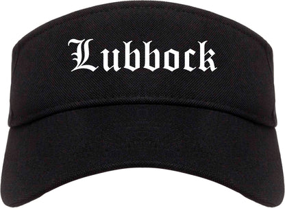 Lubbock Texas TX Old English Mens Visor Cap Hat Black