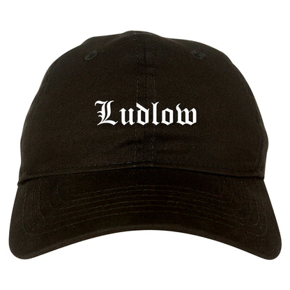 Ludlow Kentucky KY Old English Mens Dad Hat Baseball Cap Black
