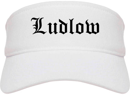Ludlow Kentucky KY Old English Mens Visor Cap Hat White