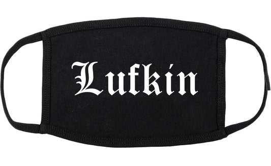 Lufkin Texas TX Old English Cotton Face Mask Black
