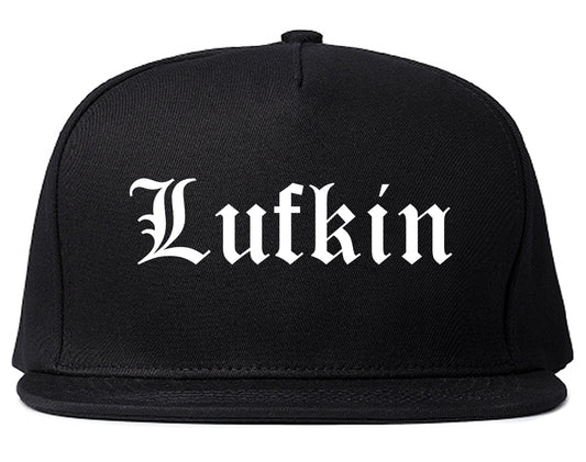 Lufkin Texas TX Old English Mens Snapback Hat Black