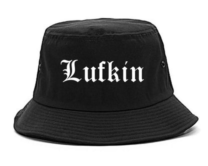 Lufkin Texas TX Old English Mens Bucket Hat Black