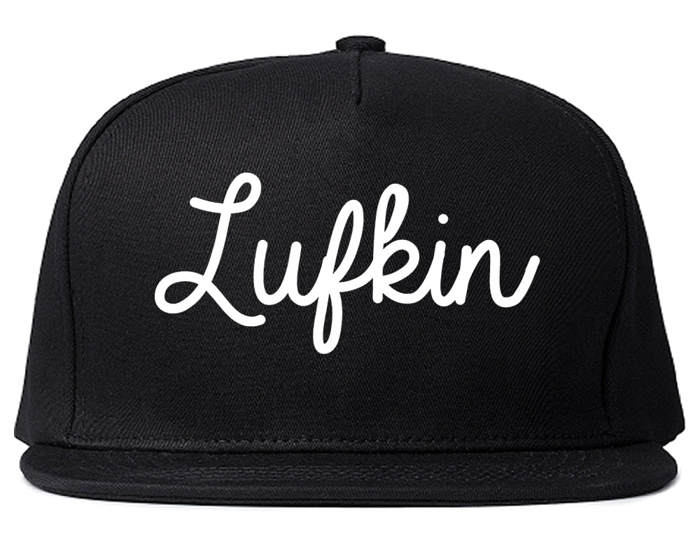 Lufkin Texas TX Script Mens Snapback Hat Black