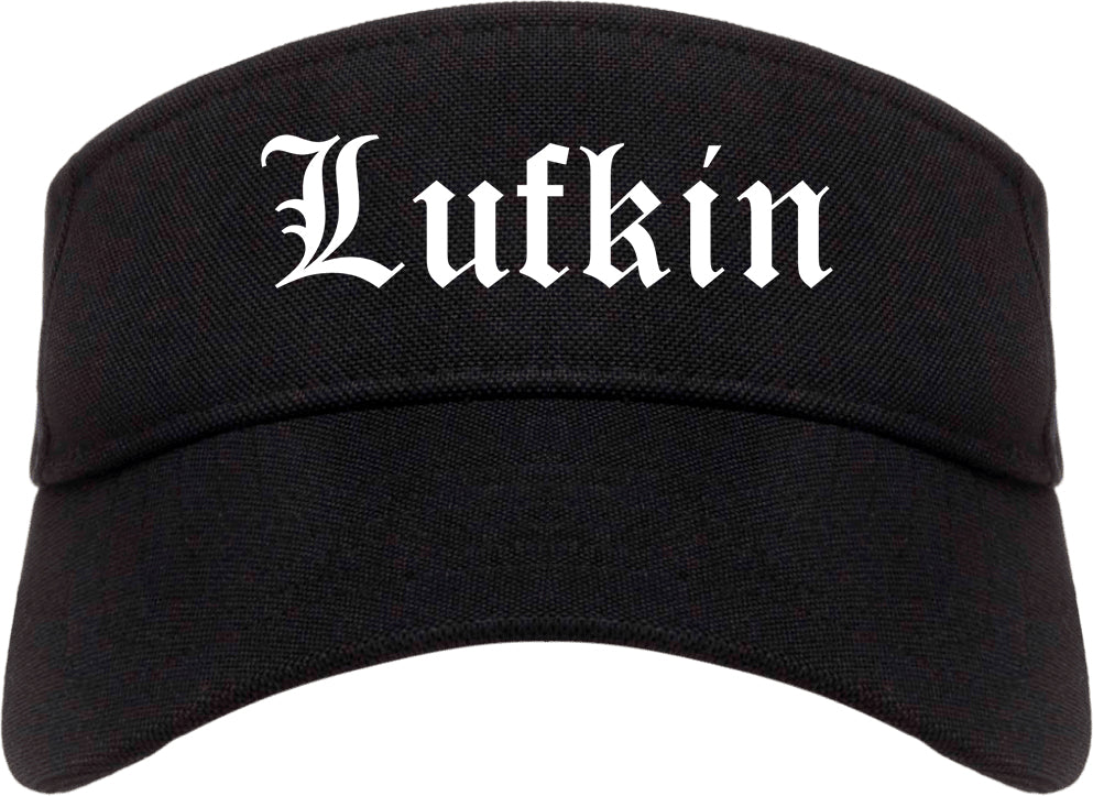 Lufkin Texas TX Old English Mens Visor Cap Hat Black