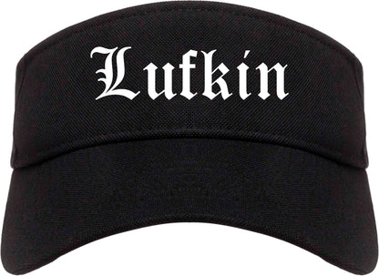 Lufkin Texas TX Old English Mens Visor Cap Hat Black