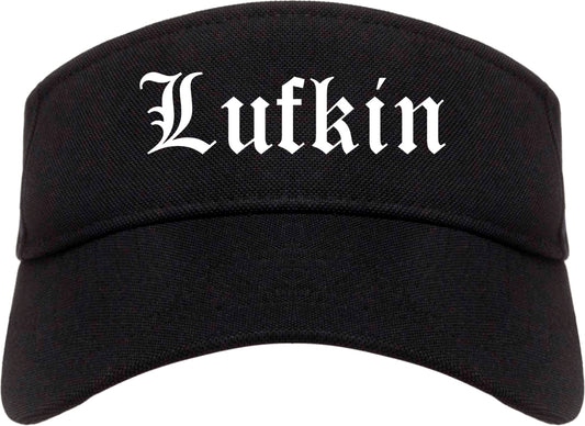 Lufkin Texas TX Old English Mens Visor Cap Hat Black