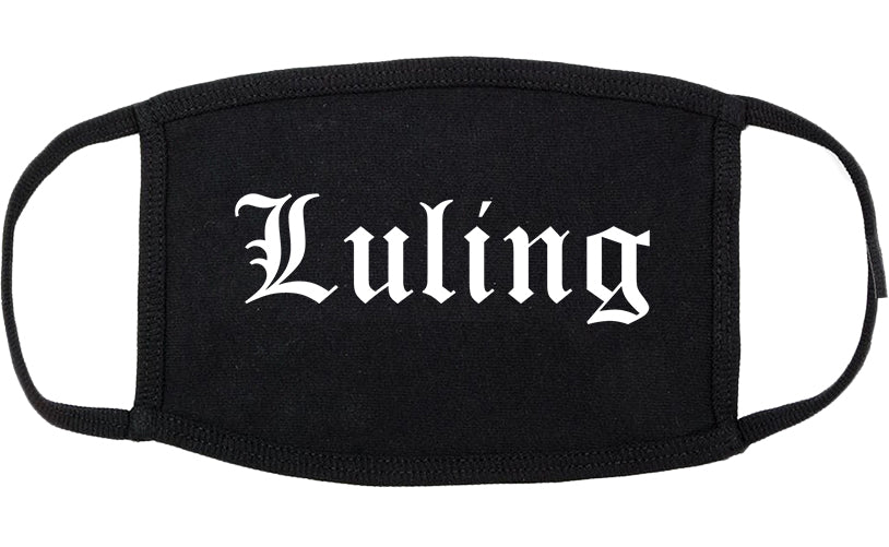 Luling Texas TX Old English Cotton Face Mask Black