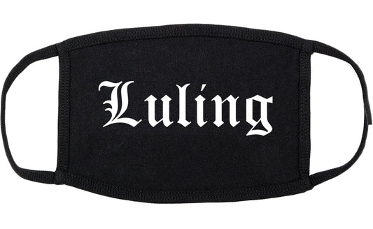 Luling Texas TX Old English Cotton Face Mask Black