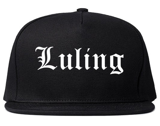 Luling Texas TX Old English Mens Snapback Hat Black