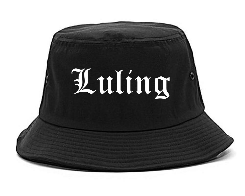 Luling Texas TX Old English Mens Bucket Hat Black