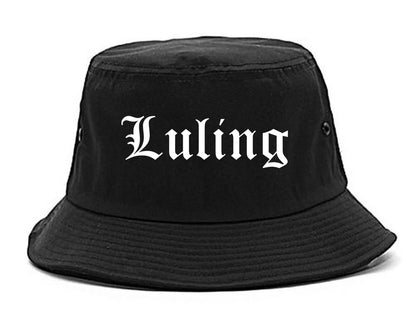 Luling Texas TX Old English Mens Bucket Hat Black